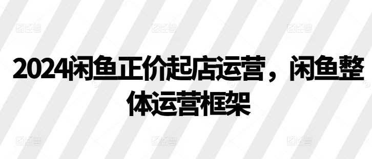 2024闲鱼正价起店运营，闲鱼整体运营框架好创网-专注分享网络创业落地实操课程 – 全网首发_高质量项目输出好创网