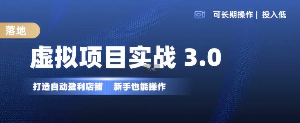 虚拟项目实战3.0，打造自动盈利店铺，可长期操作投入低，新手也能操作好创网-专注分享网络创业落地实操课程 – 全网首发_高质量项目输出好创网