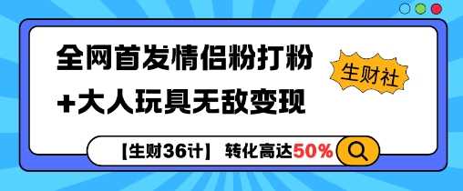 【生财36计】全网首发情侣粉打粉+大人玩具无敌变现好创网-专注分享网络创业落地实操课程 – 全网首发_高质量项目输出好创网