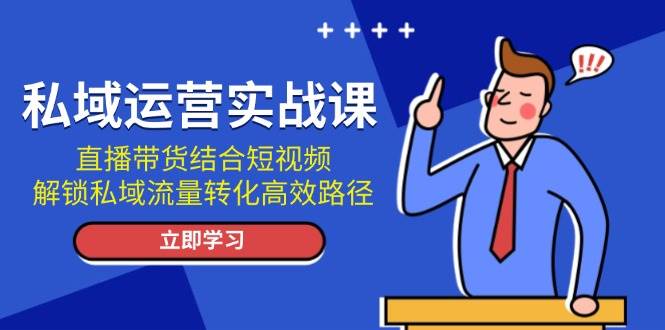 私域运营实战课：直播带货结合短视频，解锁私域流量转化高效路径好创网-专注分享网络创业落地实操课程 – 全网首发_高质量项目输出好创网