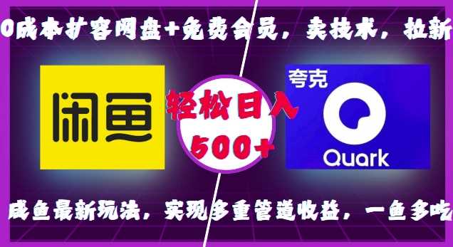 0成本扩容网盘+免费会员，卖技术，拉新，咸鱼最新玩法，实现多重管道收益，一鱼多吃，轻松日入500+好创网-专注分享网络创业落地实操课程 – 全网首发_高质量项目输出好创网