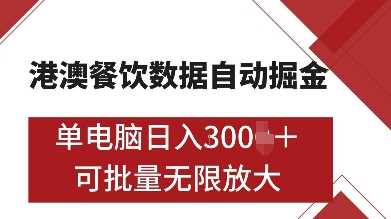 港澳餐饮数据全自动掘金，单电脑日入多张, 可矩阵批量无限操作【揭秘】好创网-专注分享网络创业落地实操课程 – 全网首发_高质量项目输出好创网