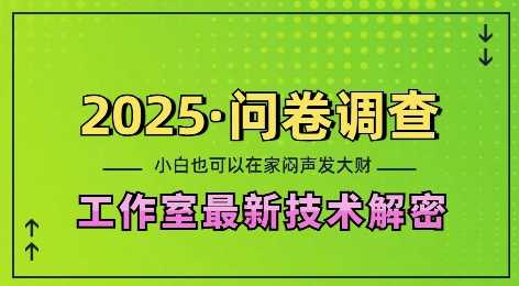 2025问卷调查最新工作室技术解密：一个人在家也可以闷声发大财，小白一天2张，可矩阵放大【揭秘】好创网-专注分享网络创业落地实操课程 – 全网首发_高质量项目输出好创网