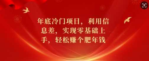 年底冷门项目，利用信息差，实现零基础上手，轻松赚个肥年钱【揭秘】好创网-专注分享网络创业落地实操课程 – 全网首发_高质量项目输出好创网