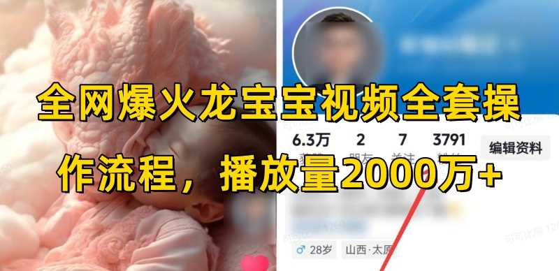 全网爆火龙宝宝视频全套操作流程，播放量2000万+好创网-专注分享网络创业落地实操课程 – 全网首发_高质量项目输出好创网