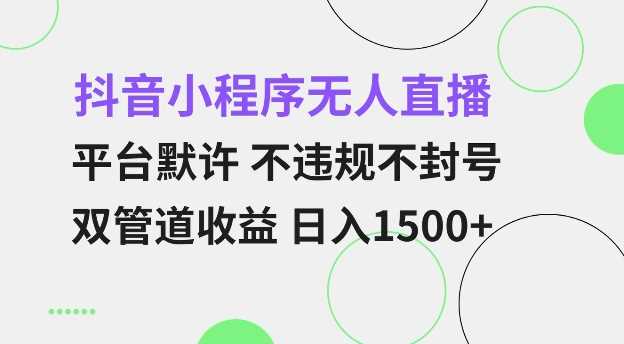 抖音小程序无人直播 平台默许 不违规不封号 双管道收益 日入多张 小白也能轻松操作【仅揭秘】好创网-专注分享网络创业落地实操课程 – 全网首发_高质量项目输出好创网