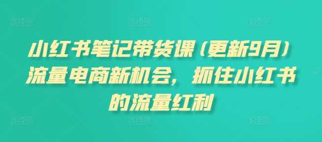 小红书笔记带货课(更新12月)流量电商新机会，抓住小红书的流量红利好创网-专注分享网络创业落地实操课程 – 全网首发_高质量项目输出好创网