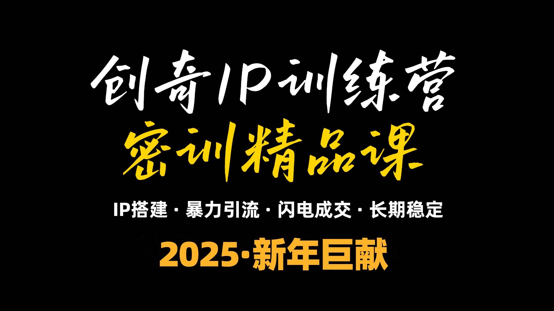 （13898期）2025年“知识付费IP训练营”小白避坑年赚百万，暴力引流，闪电成交好创网-专注分享网络创业落地实操课程 – 全网首发_高质量项目输出好创网