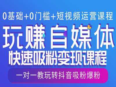 0基础+0门槛+短视频运营课程，玩赚自媒体快速吸粉变现课程，一对一教玩转抖音吸粉爆粉好创网-专注分享网络创业落地实操课程 – 全网首发_高质量项目输出好创网