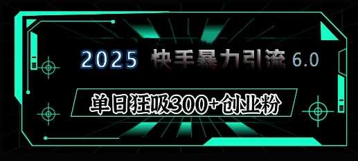 2025年快手6.0保姆级教程震撼来袭，单日狂吸300+精准创业粉好创网-专注分享网络创业落地实操课程 – 全网首发_高质量项目输出好创网